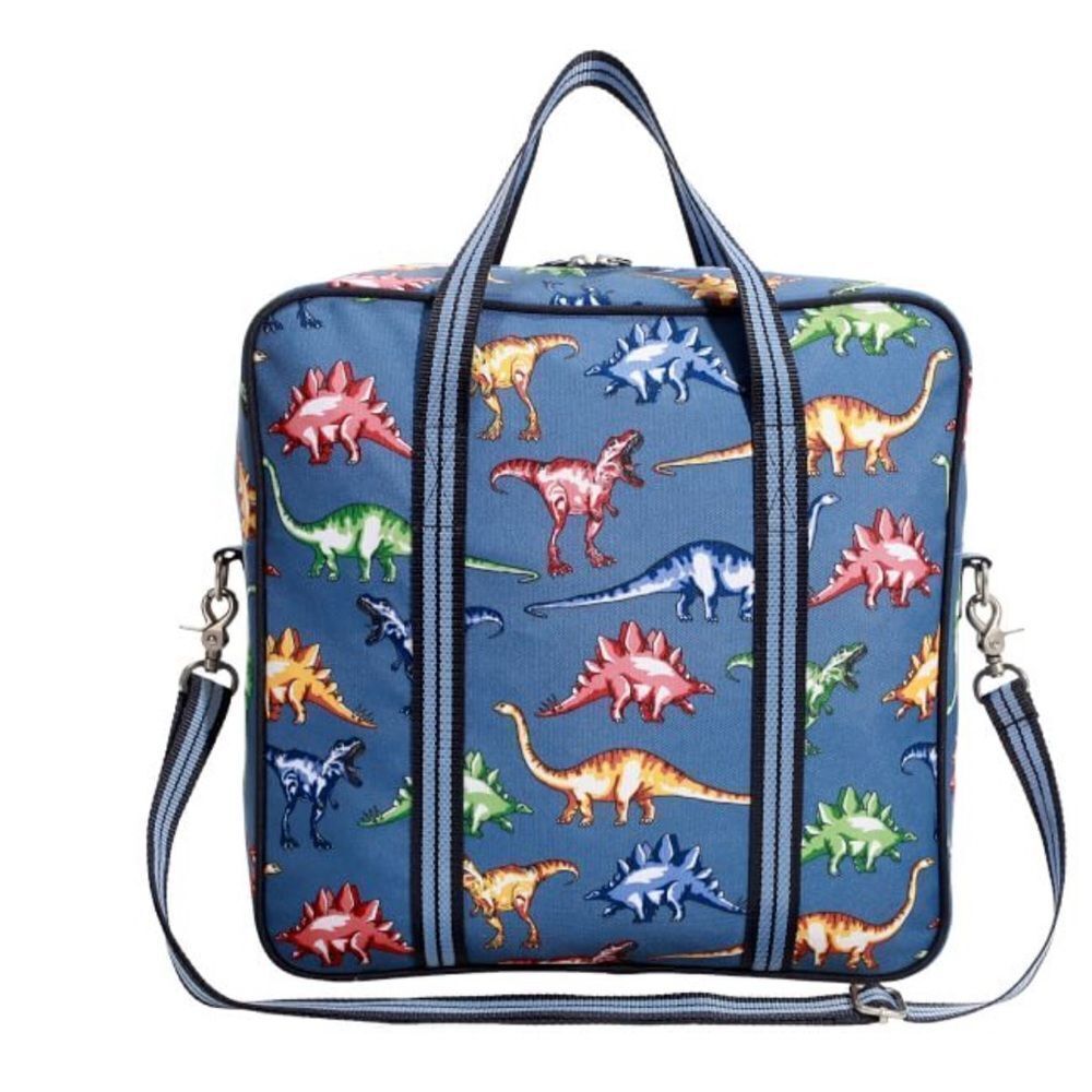 NWT Pottery Barn Kids Mackenzie Blue Multi Dinos Tennis Bag